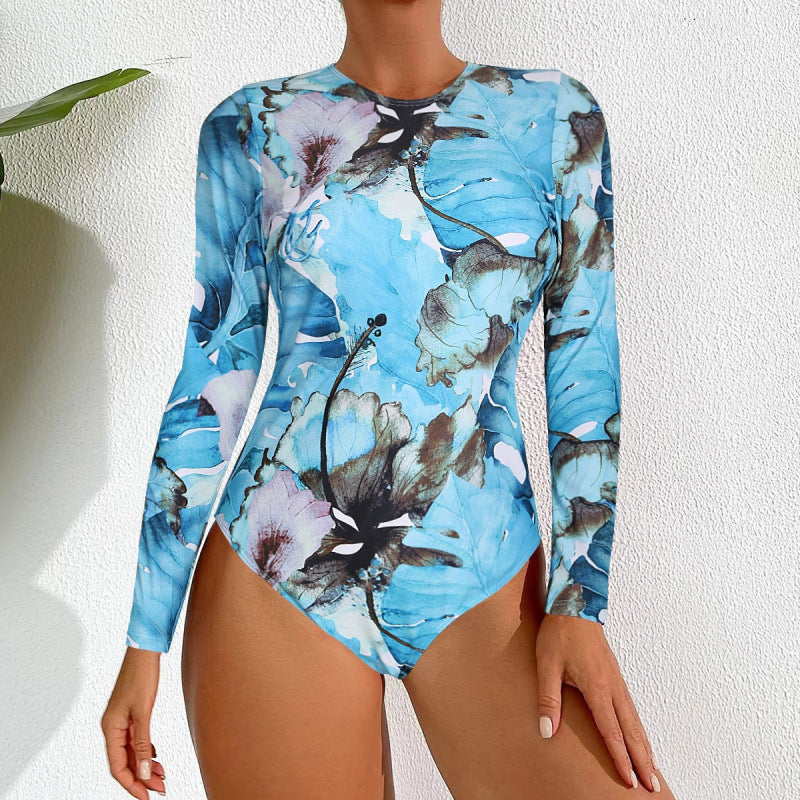 Damen Langarm-Surfanzug im modernen Marmor-Design EB