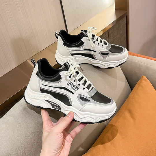 Damen Modische Sneaker mit dicker Sohle und atmungsaktivem Obermaterial EB