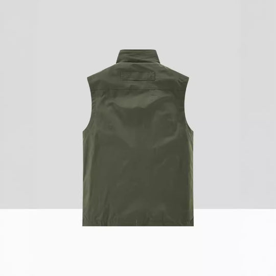 Herren Leichte Atmungsaktive Outdoor-Softshellweste mit Mesh-Innenfutter und Mehrfach-Reißverschlusstaschen EB