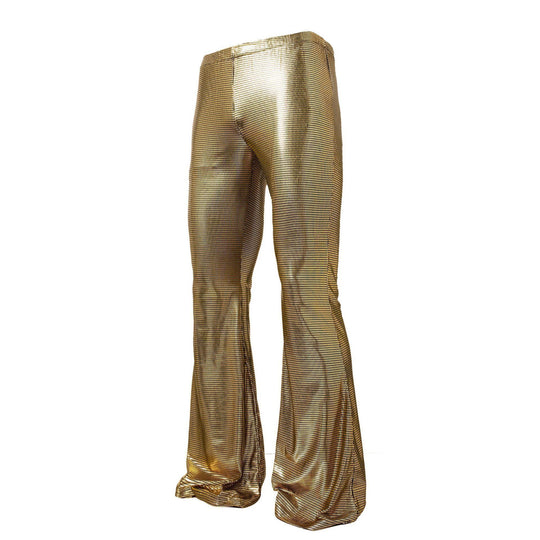 Herren glänzende Disco-Style Hose mit weitem Bein und auffälligem Muster EB
