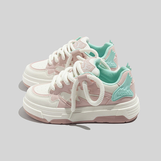 Damen Sportliche Chunky Sneakers mit dynamischem Design und elastischen Schnürsenkeln EB