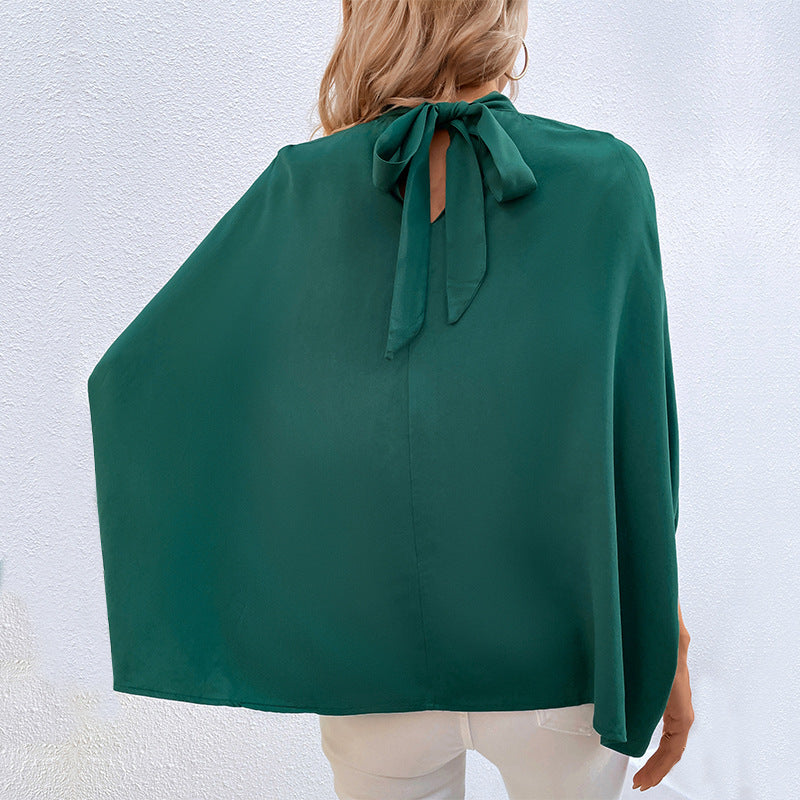 Damen Bluse mit Stehkragen und seitlichen Schlitzen EB