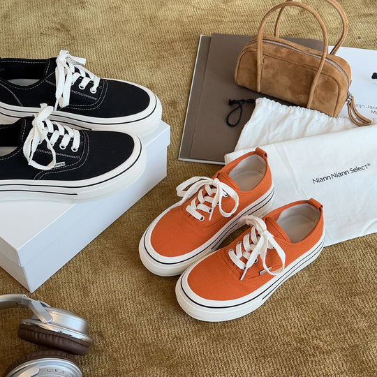 Damen Casual Sneakers im Vintage-Stil mit robustem Gummiboden und atmungsaktivem Canvas-Obermaterial EB