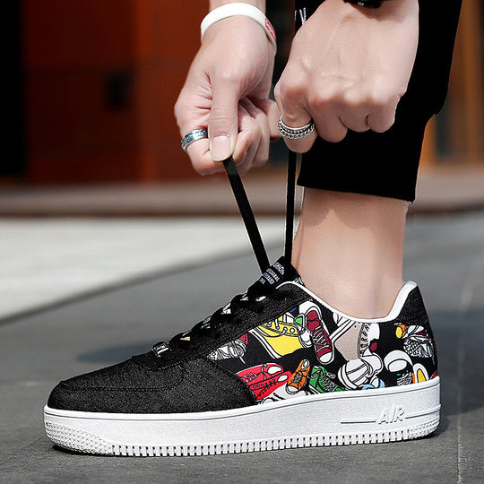 Damen Modische Sneakers mit buntem Grafiken-Design EB