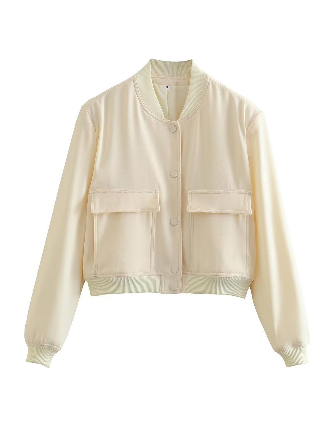 Damen Kurzblouson im Utility‑Stil mit Klappentaschen und Rippbündchen EB