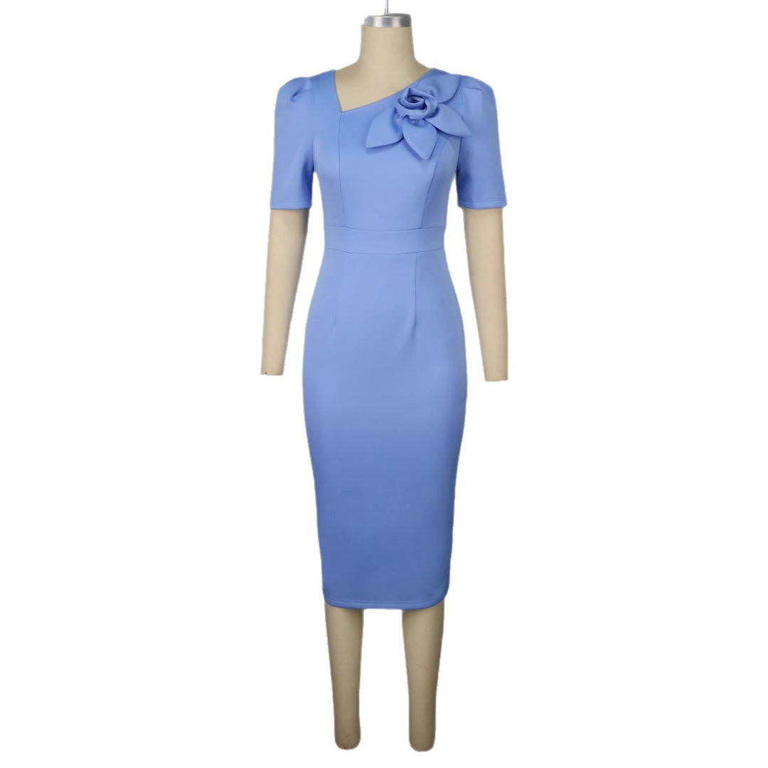 Damen Elegantes Etuikleid mit floralem Detail EB