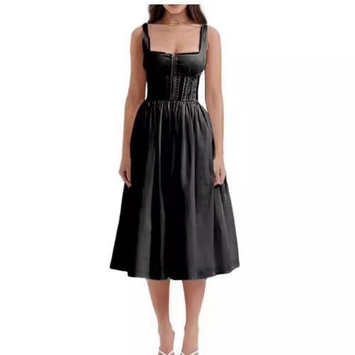 Damen Midi-Kleid mit raffinierten Spitzenakzenten und tailliertem Schnitt EB
