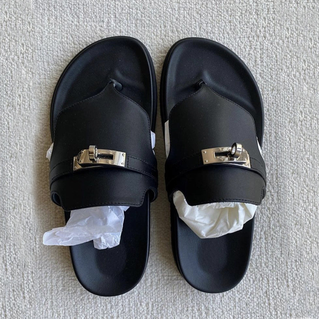 Damen Zehentrenner-Sandalen mit edlem Riemen und rutschfester Sohle EB