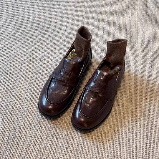 Damen Mokassins aus hochwertigem Leder mit elegantem Schlupfdesign EB