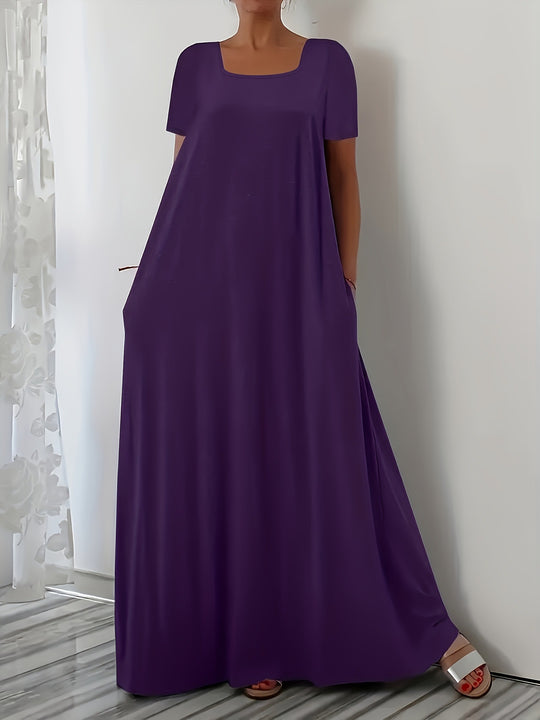 Damen Maxikleid mit weitem Schnitt und praktischen Taschen EB