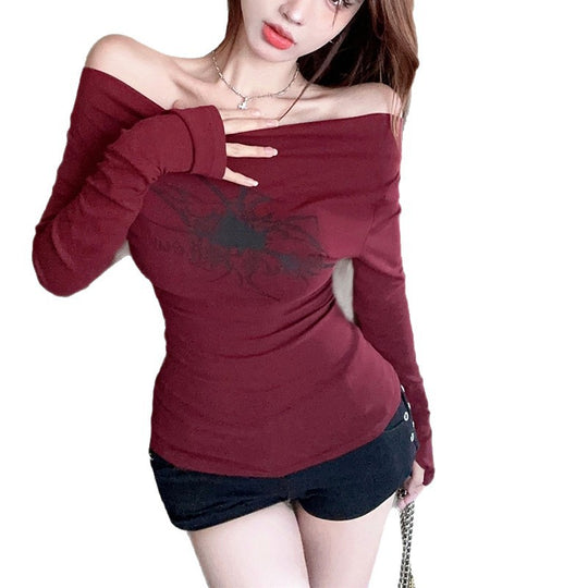Damen Langarmshirt mit Off-Shoulder-Ausschnitt EB