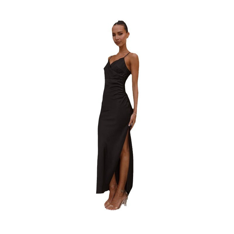 Damen Elegantes Abendkleid mit asymmetrischem Schnitt und seidigem Glanz EB