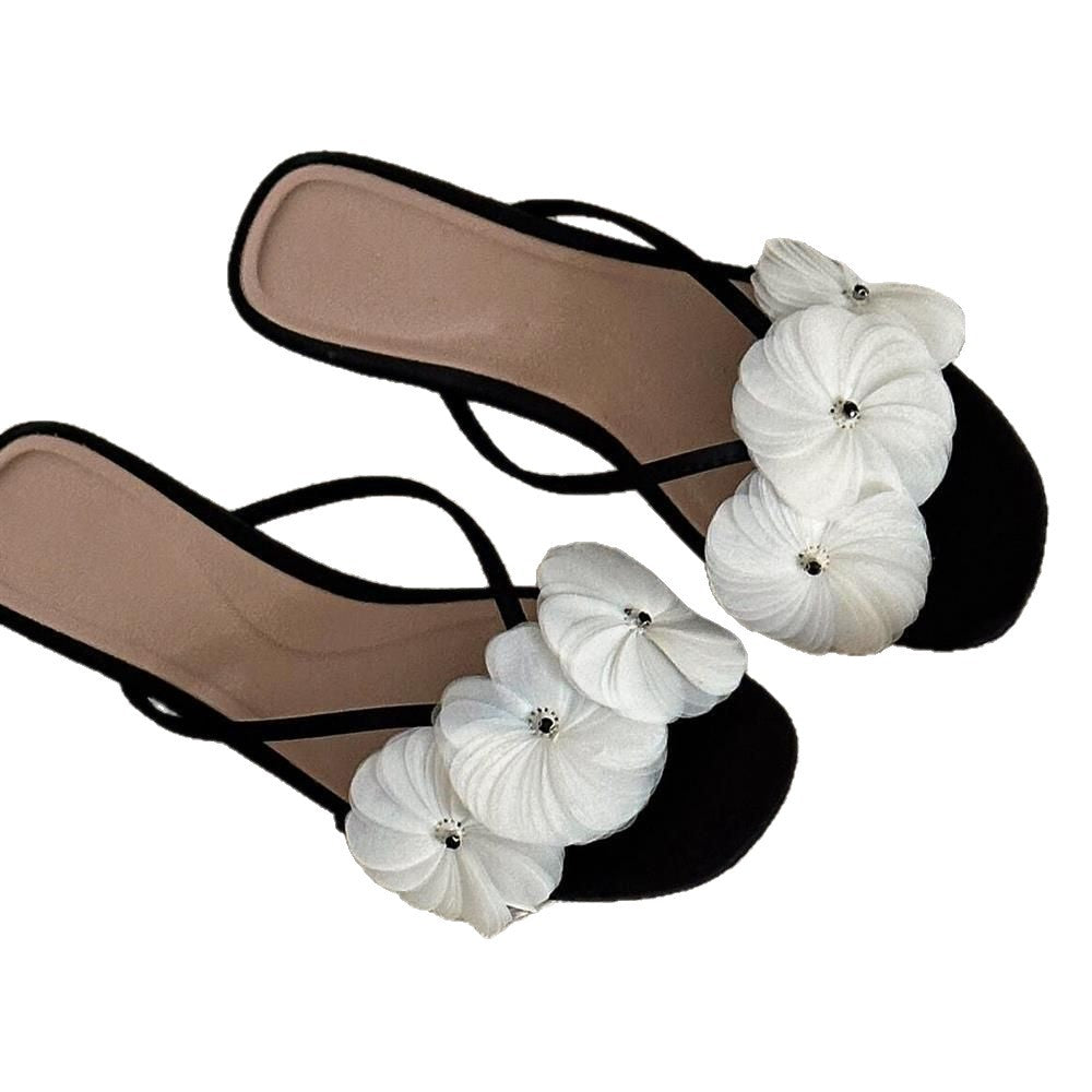 Damen Pantoletten mit floralen Akzenten und modischem Design EB