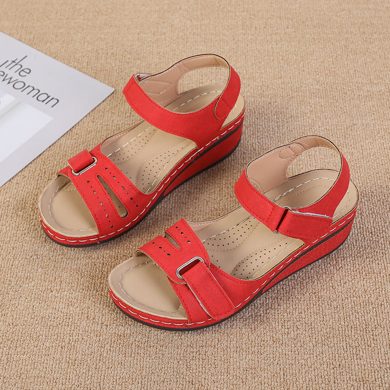 Damen Wedge-Sandalen mit verstellbarem Riemen und atmungsaktiver Sohle EB