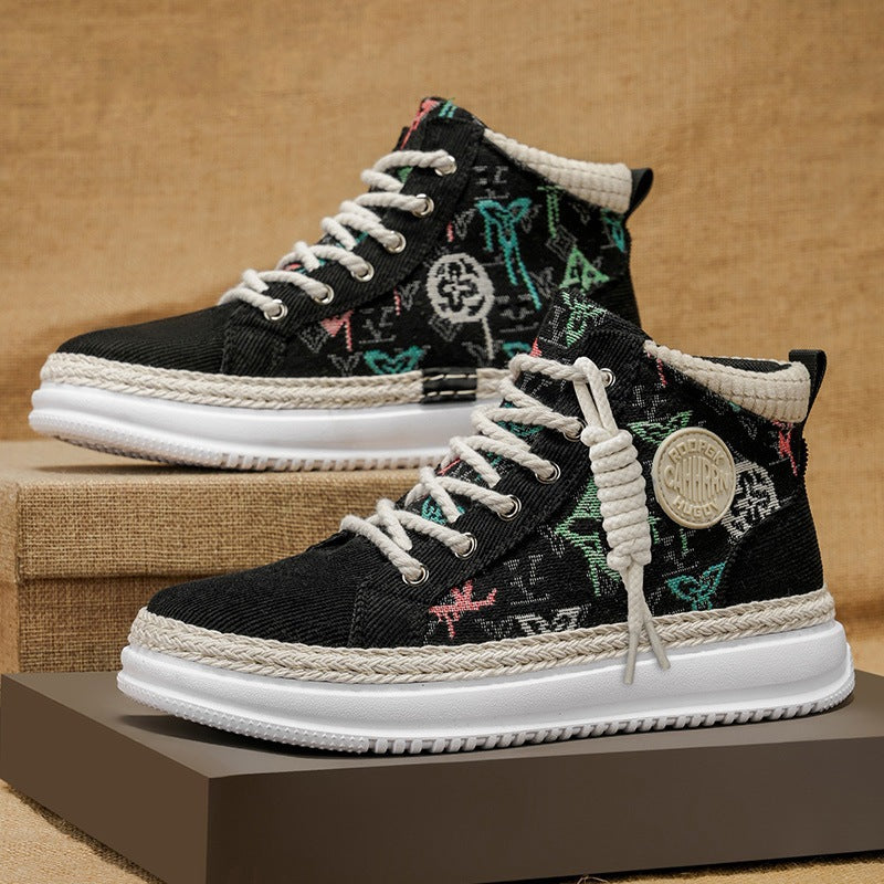 Damen Hohe Sneakers mit gesticktem Design und flexibler Sohle EB