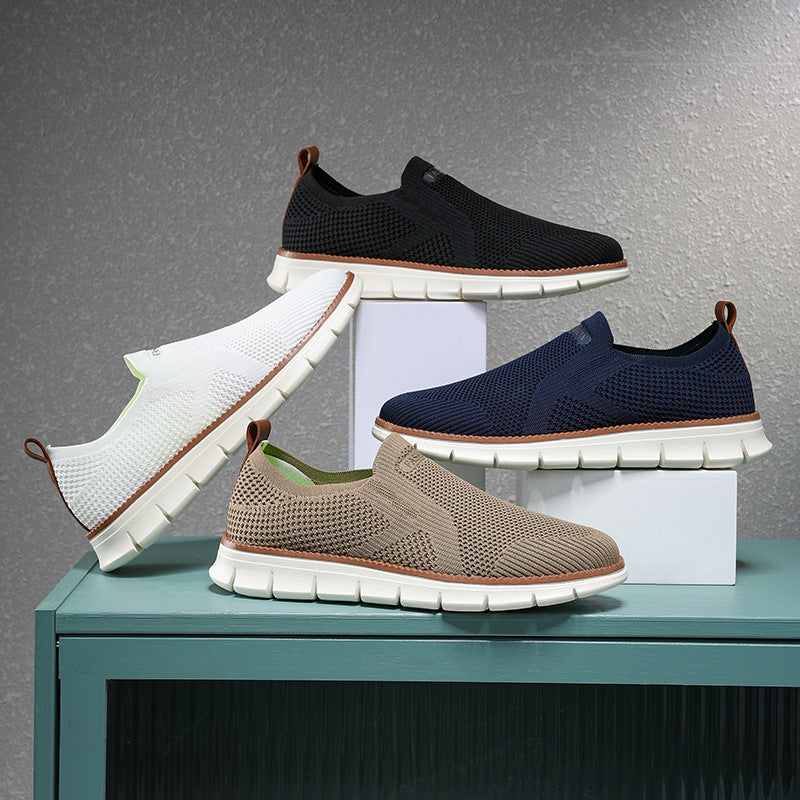 Damen Leichte Slip-On Sneakers aus atmungsaktivem Strickmaterial EB
