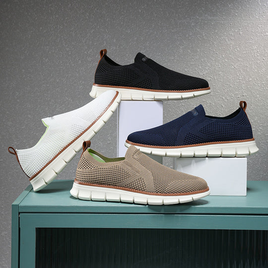 Damen Leichte Slip-On Sneakers aus atmungsaktivem Strickmaterial EB