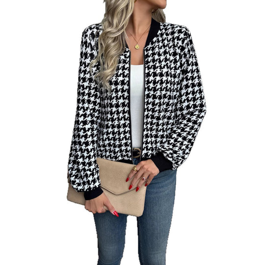Damen Urbaner Karomuster Bomberjacke EB