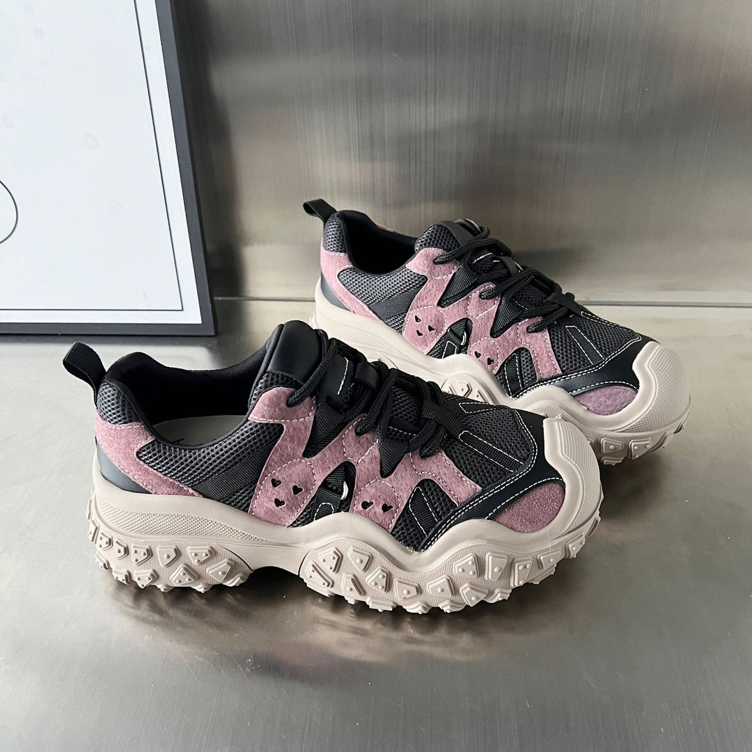 Damen Sportliche Sneakers mit atmungsaktivem Mesh und robustem Sohlenprofil EB