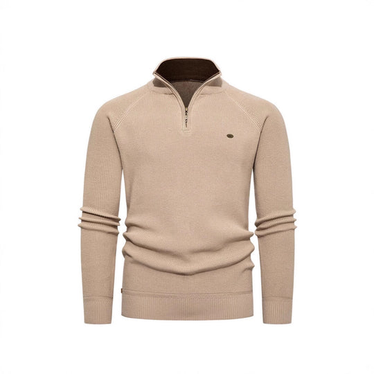 Herren Strickpullover mit Stehkragen und Reißverschluss EB