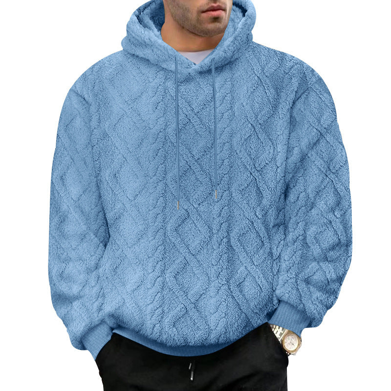 Herren kuscheliger Kapuzenpullover mit strukturiertem Design EB