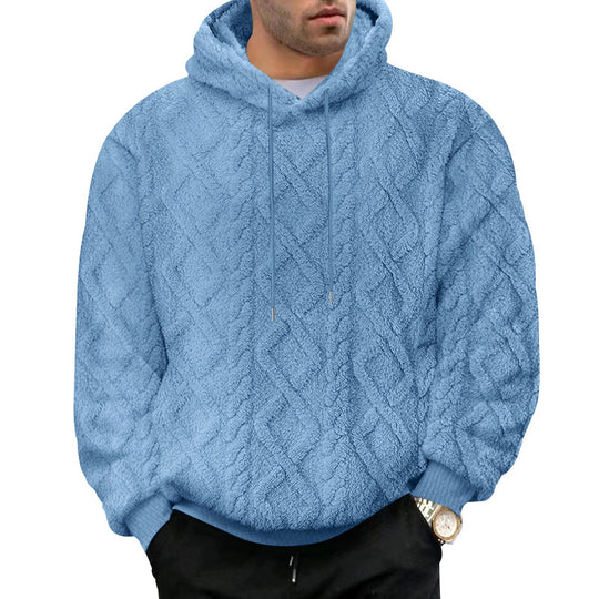 Herren kuscheliger Kapuzenpullover mit strukturiertem Design EB