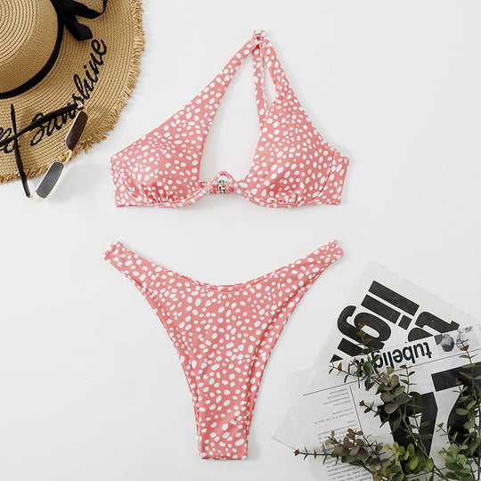 Damen Triangel-Bikini mit verspieltem Blumendesign EB