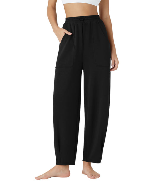 Damen weite Freizeithose mit elastischem Bund und praktischen Taschen EB