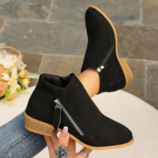 Damen Ankle Boots mit asymmetrischem Reißverschluss von EB