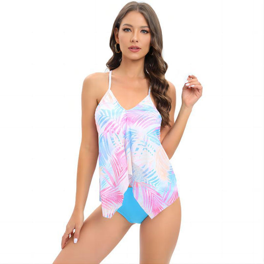 Damen Tankini-Set mit floralem Überrock und verstellbaren Trägern EB