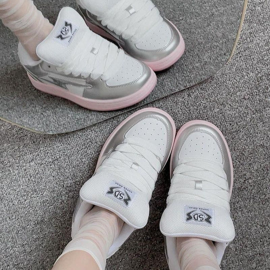 Damen Sportliche Sneakers mit atmungsaktivem Obermaterial und gepolsterter Sohle EB