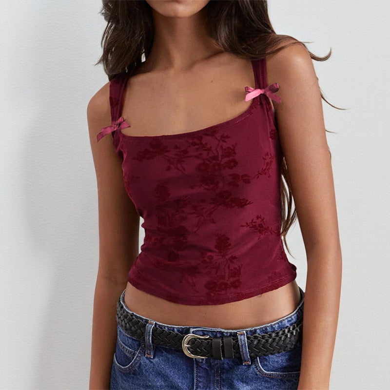 Damen Blumendesign Crop-Top EB