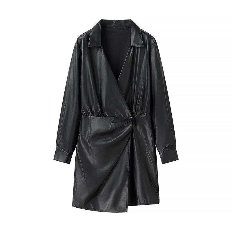 Damen Kunstleder Mantel EB