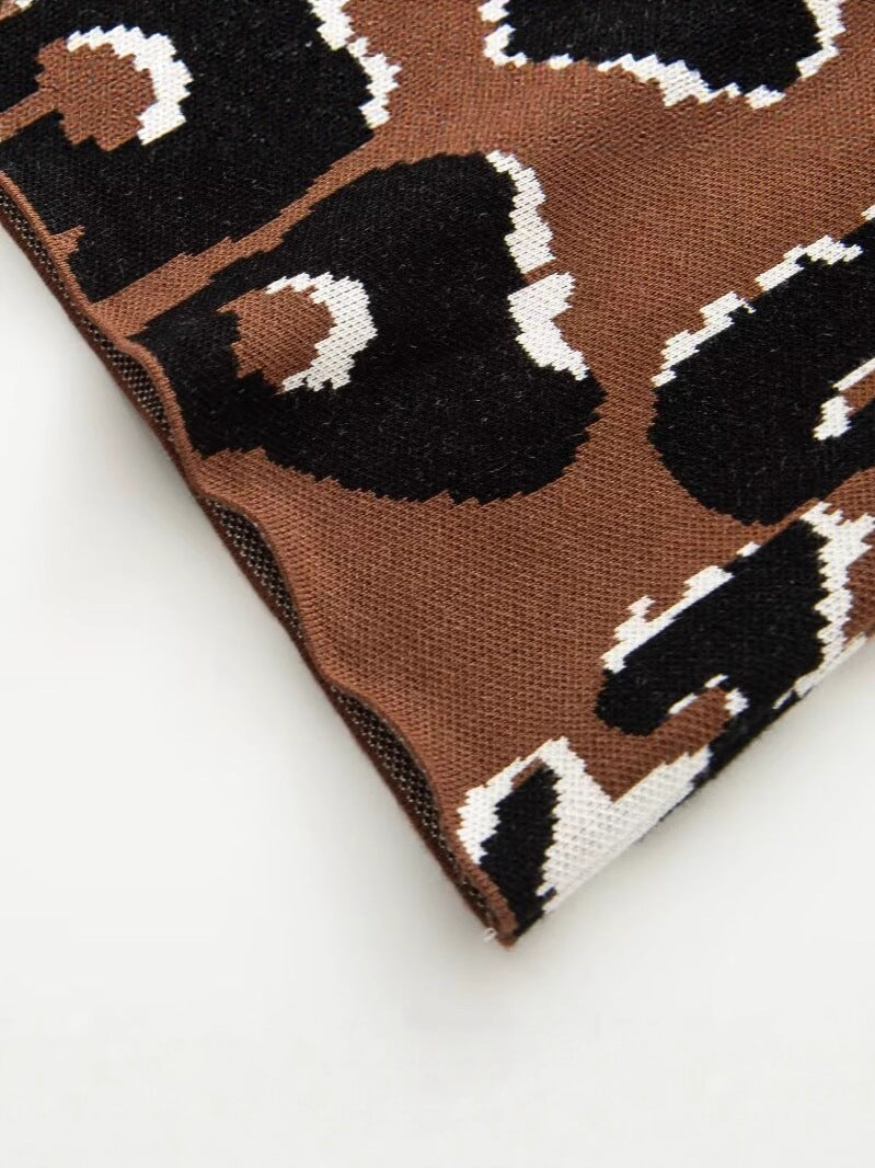 Damen lässiger Animal-Print Pullover EB