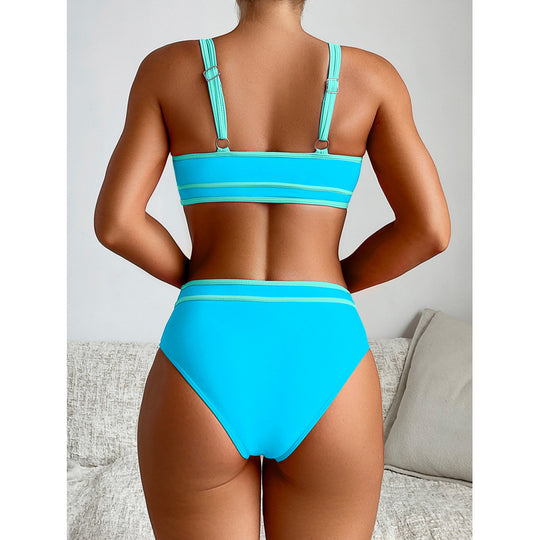 Damen Hochgeschnittener Sport-Bikini mit modischen Details EB