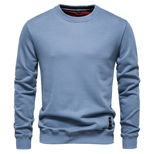 Herren nan klassisches Rundhals-Sweatshirt aus schwerer Baumwollmischung mit angerauter Innenseite und gerippten Bündchen EB