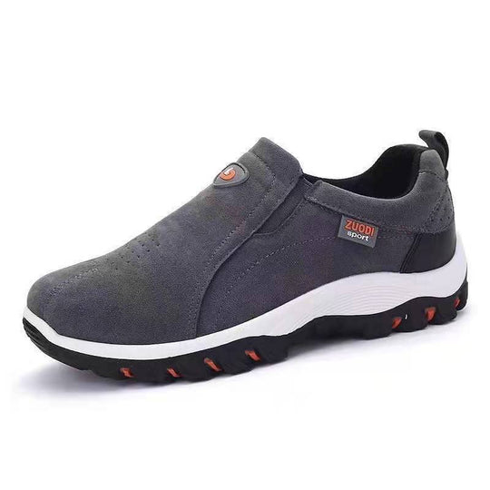 Herren  robuste Slip-On-Sneaker aus Velourslederoptik mit elastischen Einsätzen und profilierter Gummilaufsohle EB