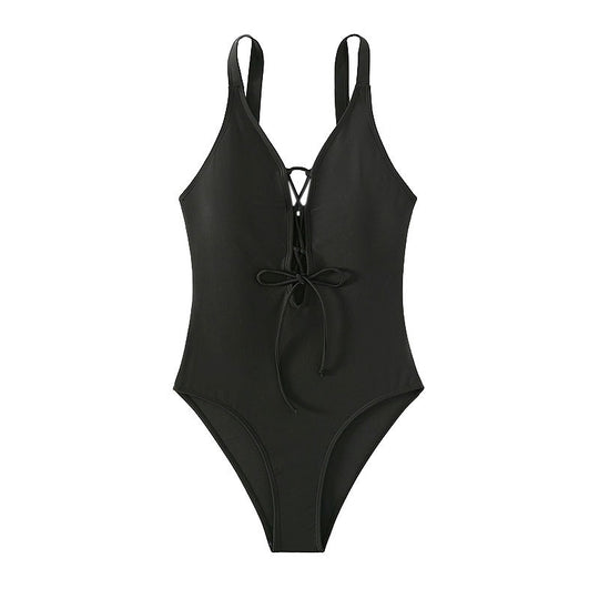 Damen Einteiliger Badeanzug mit sexy Schnürdetail EB