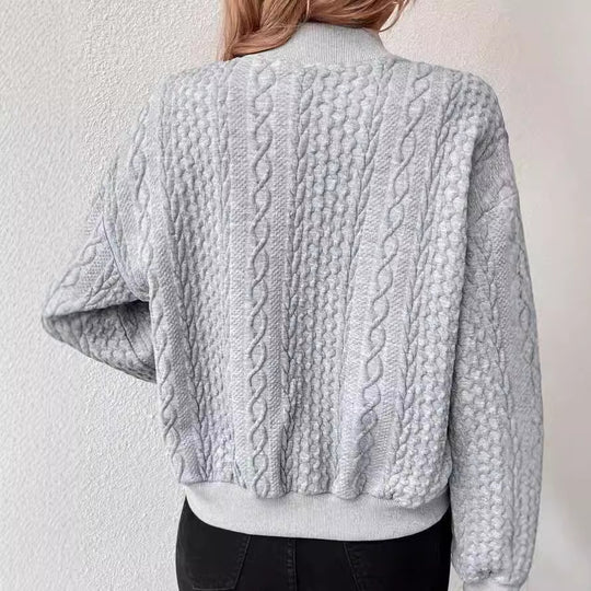 Damen Lässige Strickjacke mit strukturierter Oberfläche und Knopfleiste EB