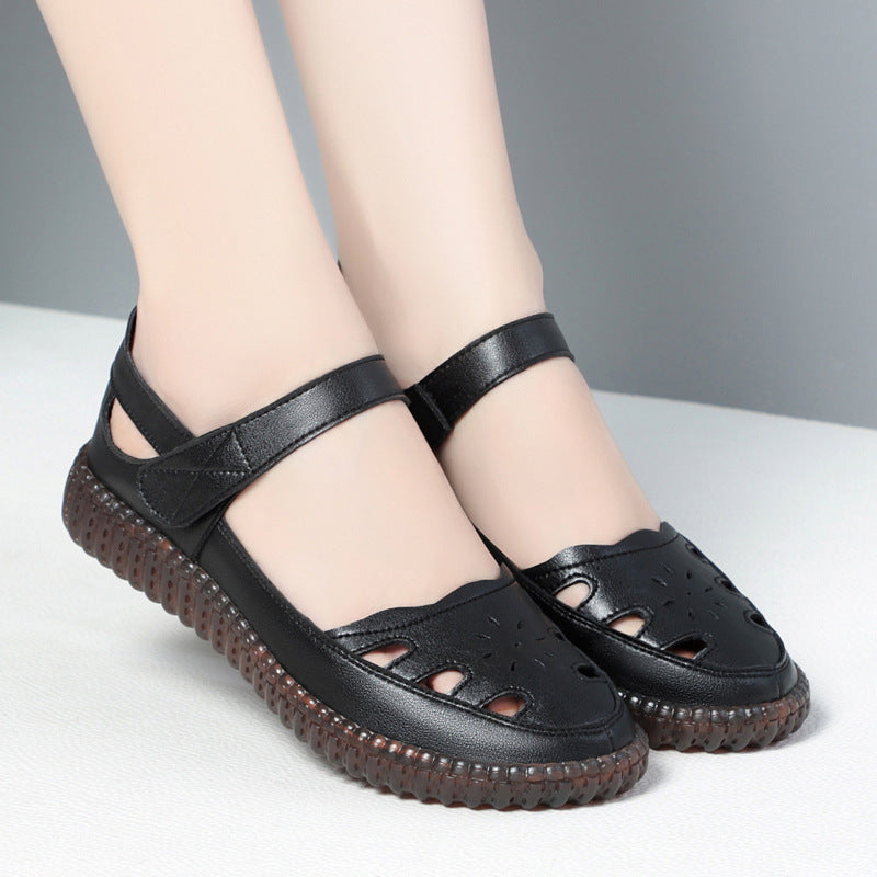 Damen Sandalen mit verstellbarem Fesselriemen und rutschfester Sohle EB