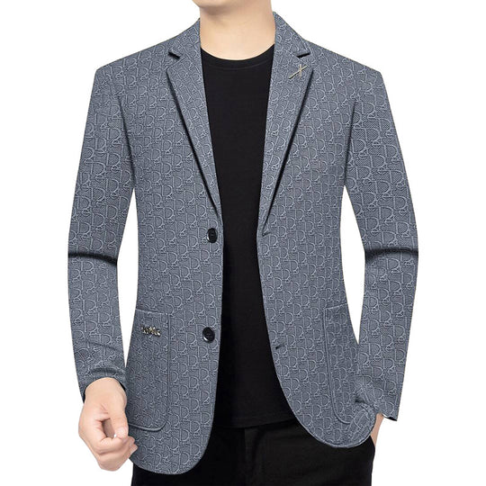 Herren Modernes Einreihiges City-Blazer mit aufgesetzten Taschen und leichter Halbfütterung EB