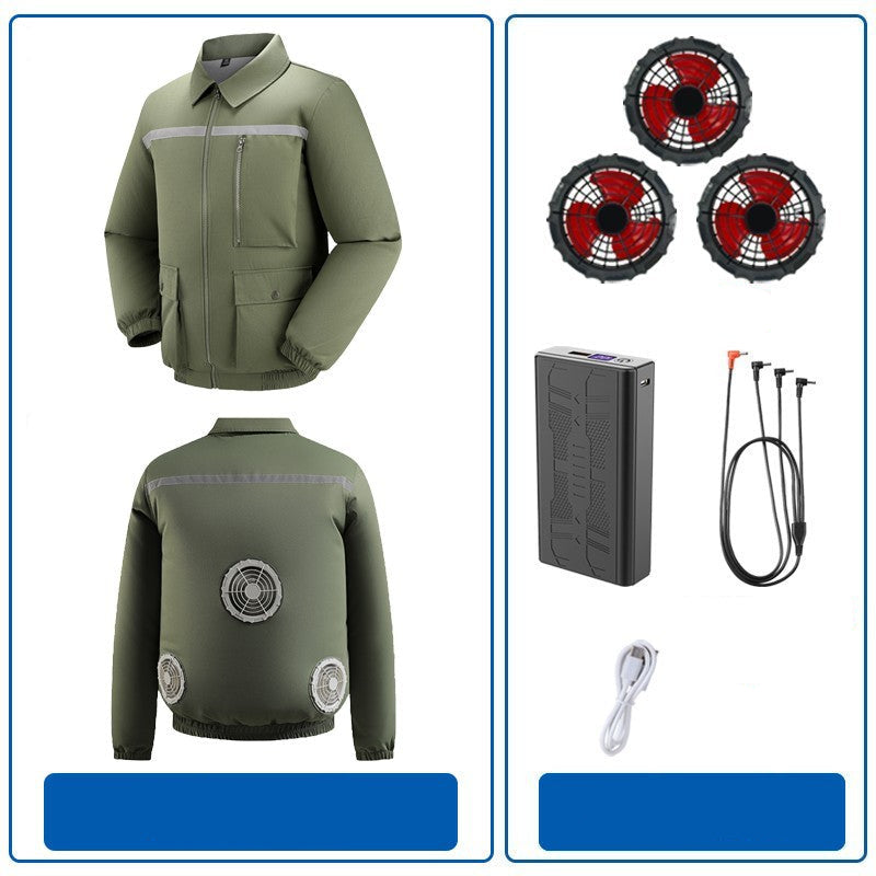 Herren nan belüftete Arbeitsjacke mit integrierten Lüftern, USB-Stromanschluss und reflektierenden Einsätzen EB