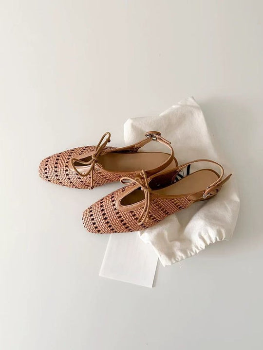 Damen elegante Sling-Sandalen mit Netzdesign und verstellbarem Riemen EB