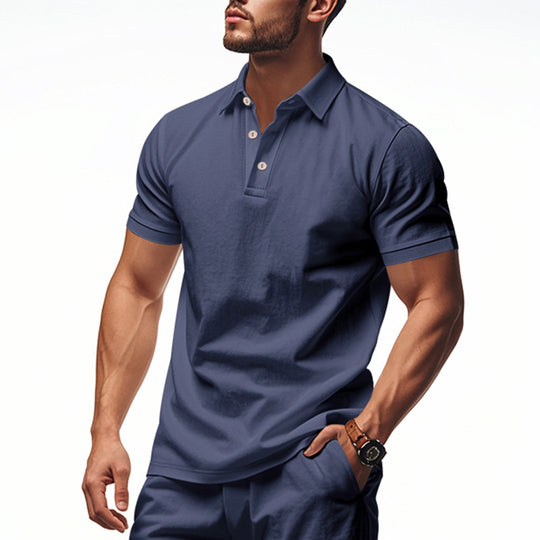 Herren Polo-Hemd mit strukturiertem Design und hochwertiger Baumwolle EB