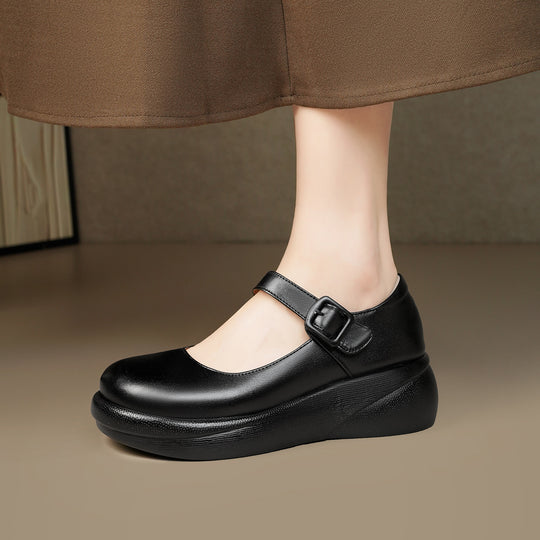 Damen Mary Jane Schuhe mit verstellbarem Riemen und bequemem Fußbett EB