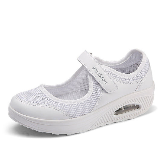 Damen Sportliche Slip-On Sneakers mit verstellbarem Klettverschluss EB