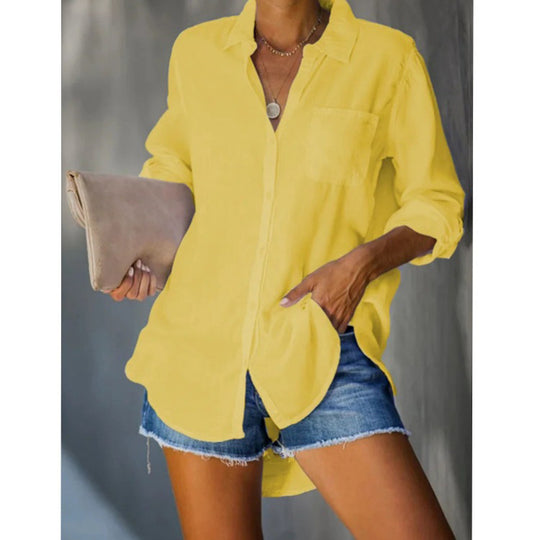 Damen lässige Bluse aus leichtem Stoff EB