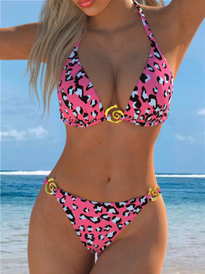 Damen Hochtailliertes Bikini-Set mit grafischem Design und komfortablem Schnitt EB