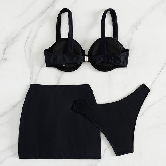 Damen Bikini-Set mit schickem Rock und gepolstertem Oberteil EB