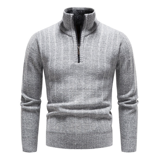 Herren modischer Strickpullover mit hohem Kragen EB